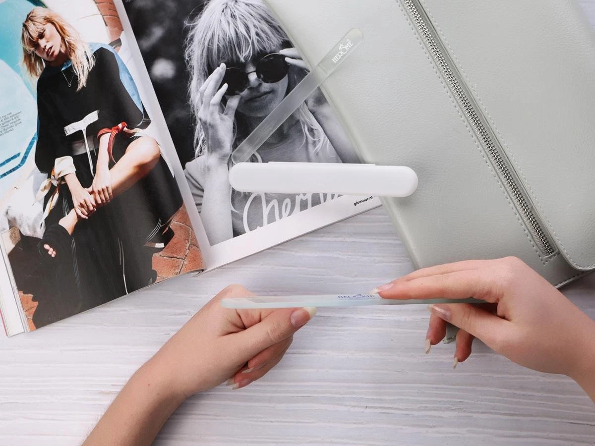 Herome Glazen Nagelvijl Glasvijl Delfts Blauw - Limited Edition - Onslijtbare Nagelvijl - Voorkomt Splijten En Haakjes - Afbeelding 4