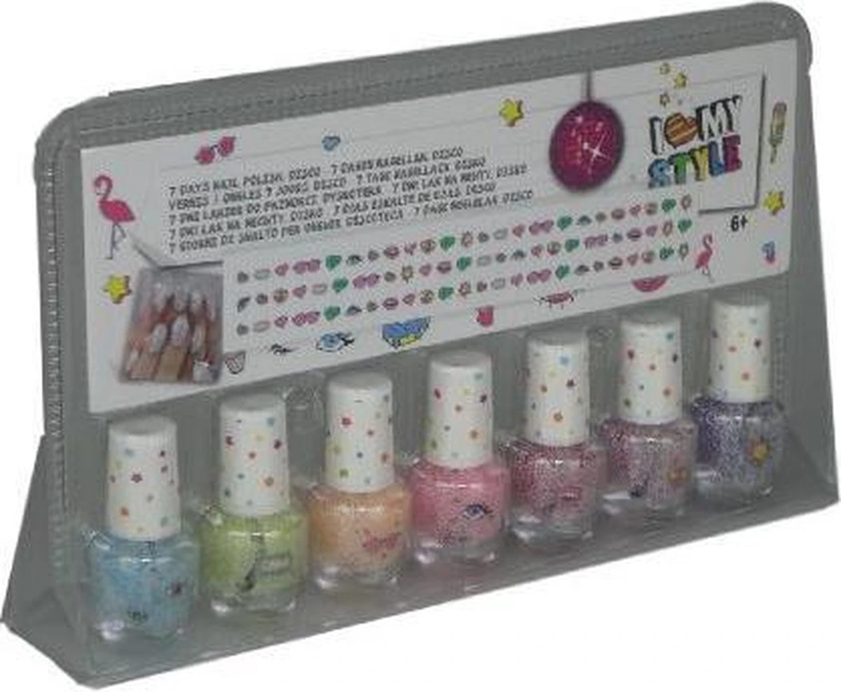 Merkloos 7 Dagen Nagellak Voor Kinderen - Multicolor - Disco - Afbeelding 2