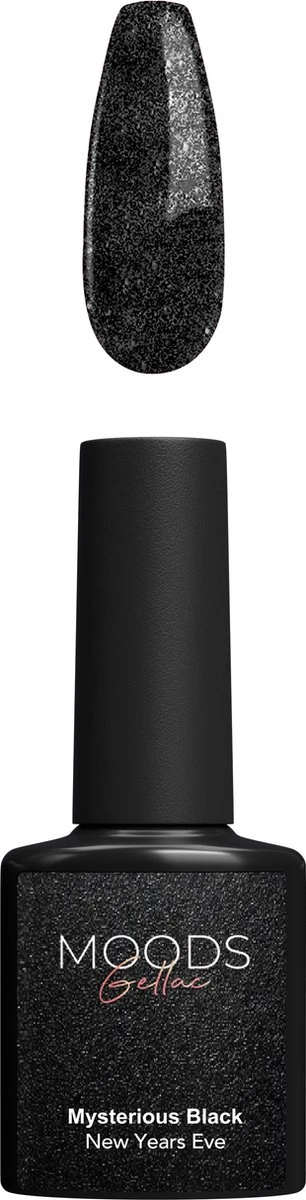 Moods Gellac - Mysterious Black - Gellak - Glitter Zwart - 15ML