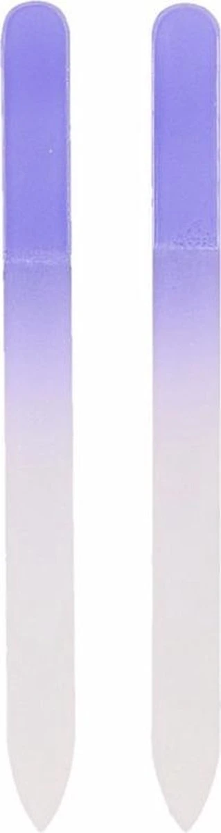 Merkloos Glazen Nagelvijl Paars 2 Stuks - Afbeelding 2
