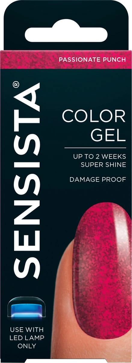 Sensista Color Gel Passionate Punch - Rood/roze Glitter - Afbeelding 4