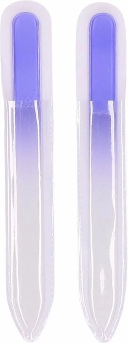 Merkloos Glazen Nagelvijl Paars 2 Stuks