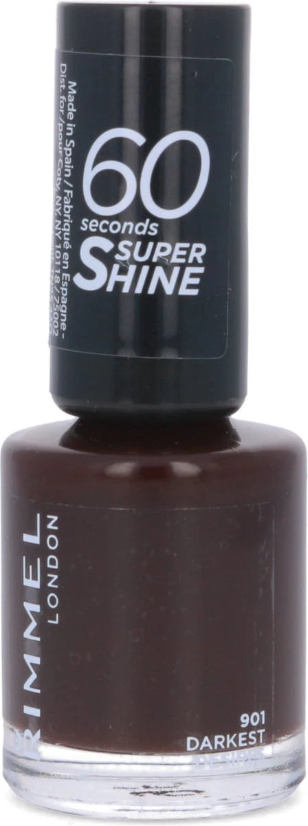 Rimmel London 60 Seconds SuperShine Nagellak - 901 Darkest Desires - Afbeelding 4
