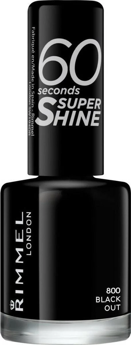 Rimmel London 60 Seconds SuperShine Nagellak - 900 Rita's Black - Afbeelding 6