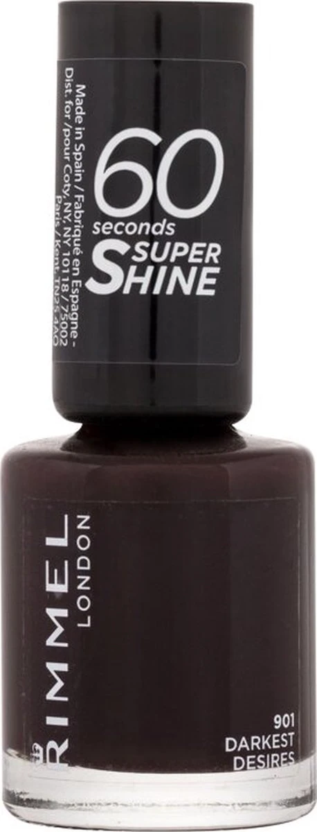 Rimmel London 60 Seconds SuperShine Nagellak - 901 Darkest Desires - Afbeelding 6