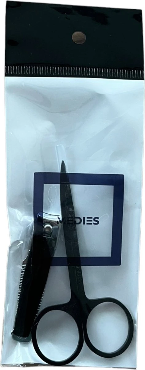 Medies - Nagelschaar 9 Cm En Kleine Nagelknipper Met Vijl 6 Cm | Nagelschaar | Nagelknipper | Nagelschaartje | Nagelverzorging - Zwart - Afbeelding 6