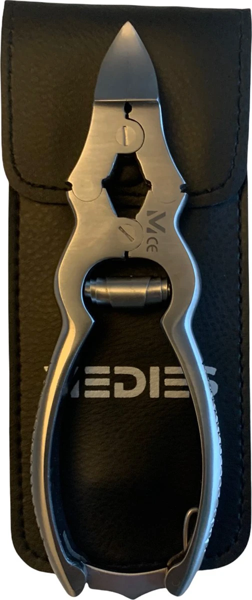 Medies - Premium Professionele Nageltang Met Dubbele Overbrenging Voor Harde Teennagels Met Gratis Kunstlederen Opbergtas | Dubbelscharniertang Gebogen | Nagelknipper | Nagelschaar - Zachte Opening En Sluiting - Afbeelding 6