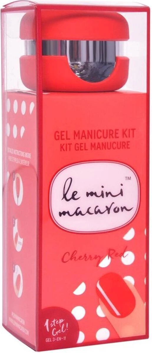 Le Mini Macaron Cherry Red Gel Manicure Kit - 3-in-1 Manicure Kit - Cherry Red - Afbeelding 2