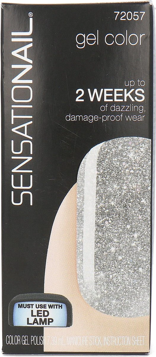 SensatioNail Gel Polish Silver Glitter - Gel Nagellak - Zilver - Afbeelding 5