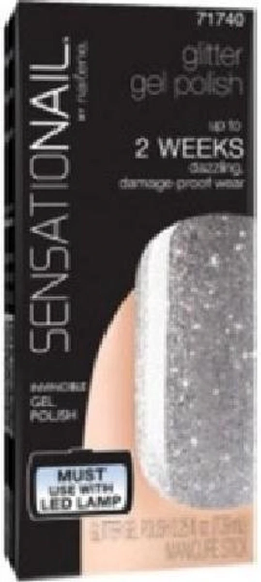 SensatioNail Gel Polish Silver Glitter - Gel Nagellak - Zilver - Afbeelding 6