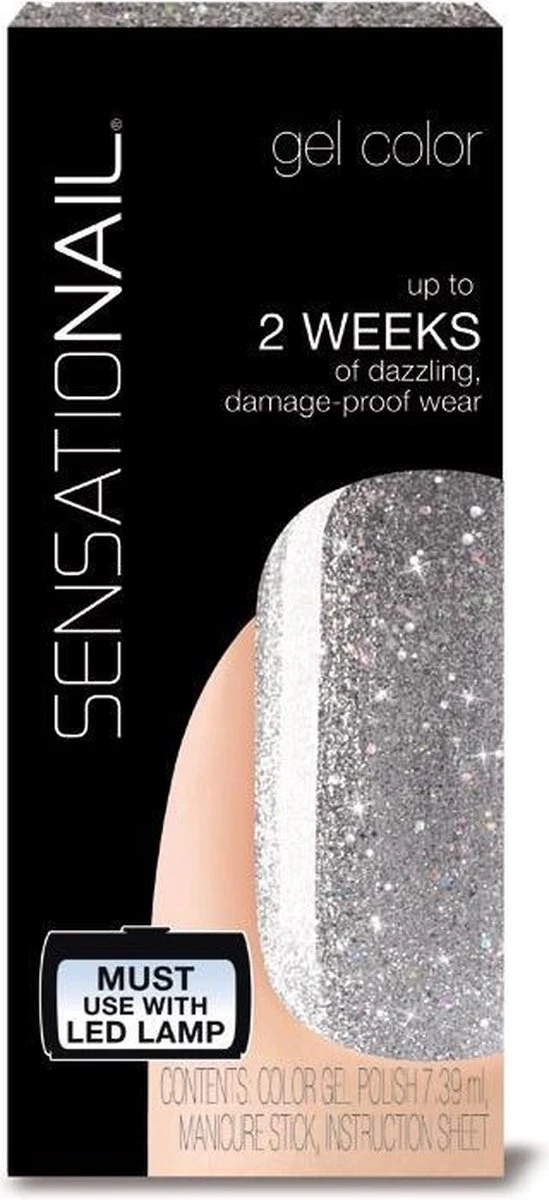 SensatioNail Gel Polish Silver Glitter - Gel Nagellak - Zilver