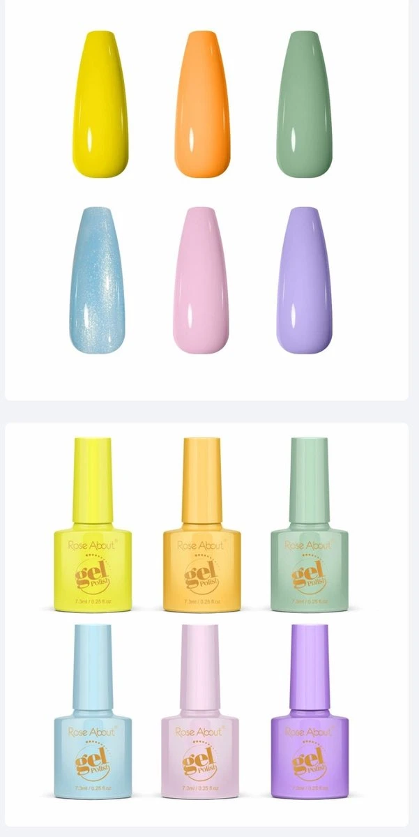 Braembles® - Gellak - Set - Flowers + Gratis -Nagelstickers- + -Nagelvijl- 6-delige - Gellak Starterspakket - Gel Nagellak - Pink Gellac - Gellac - Nagels - 10ML - UV-LEDlamp - Kerstcadeau - Kerst - - Afbeelding 5