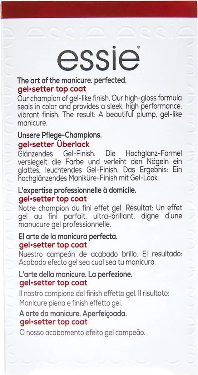 Essie Nagelverzorging - Gel Setter - Topcoat Met Gelglans Finish - Afbeelding 2