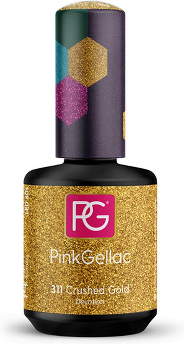 Pink Gellac - Crushed Gold - Gellak - Vegan - Goud - Glanzend - 15ml - Afbeelding 5