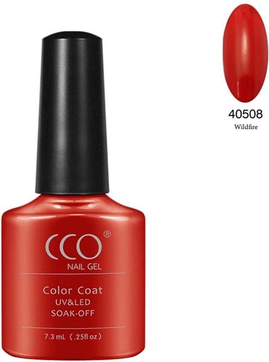 CCO Shellac - Wildfire 40508 - Roder Dan Rood- Gel Nagellak - Afbeelding 5
