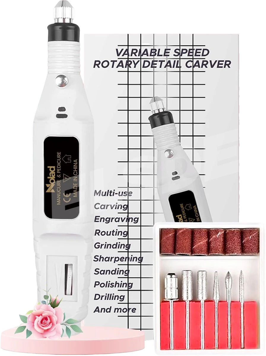 Nolad® Elektrische Nagelvijl - Nagelvijlen - Nagelaccessoires - Wit