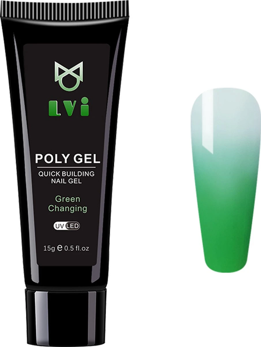 Elvi Polygel Starterskit -Complete Set Inc. USB UV/Led Mini Lamp-6x15g Polygel Kleuren Blauw - Nagelverlenging Polyacryl UV Nagellak-Quick Extension Temperature Color Changing Gel Blue Green - Afbeelding 19