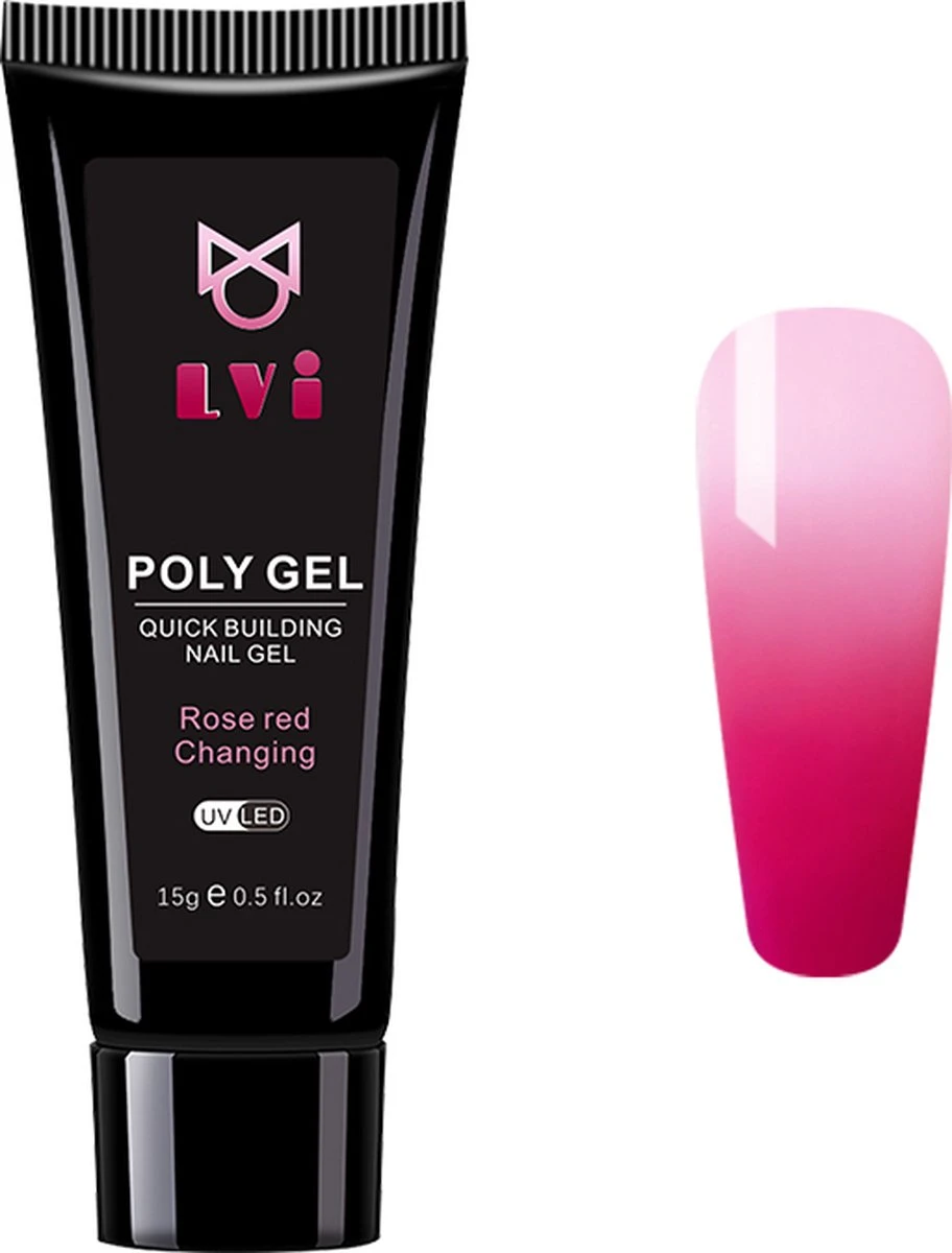 Elvi Polygel Starterskit - Complete Set Inc. USB UV/Led Mini Lamp-Nagelverlenging- Polygel 6 X 15g Perfecte Kleuren Roze - Polyacryl UV Nagellak-Quick Extension Temperature Color Changing UV Gel Pink - Afbeelding 12