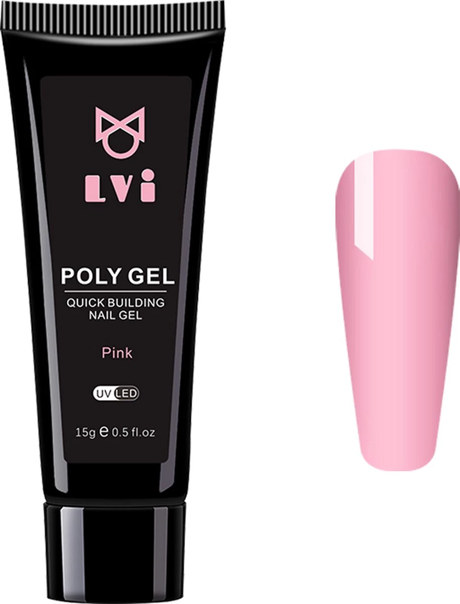 Elvi Polygel Starterskit - Complete Set Inc. USB UV/Led Mini Lamp-Nagelverlenging- Polygel 6 X 15g Perfecte Kleuren Roze - Polyacryl UV Nagellak-Quick Extension Temperature Color Changing UV Gel Pink - Afbeelding 13