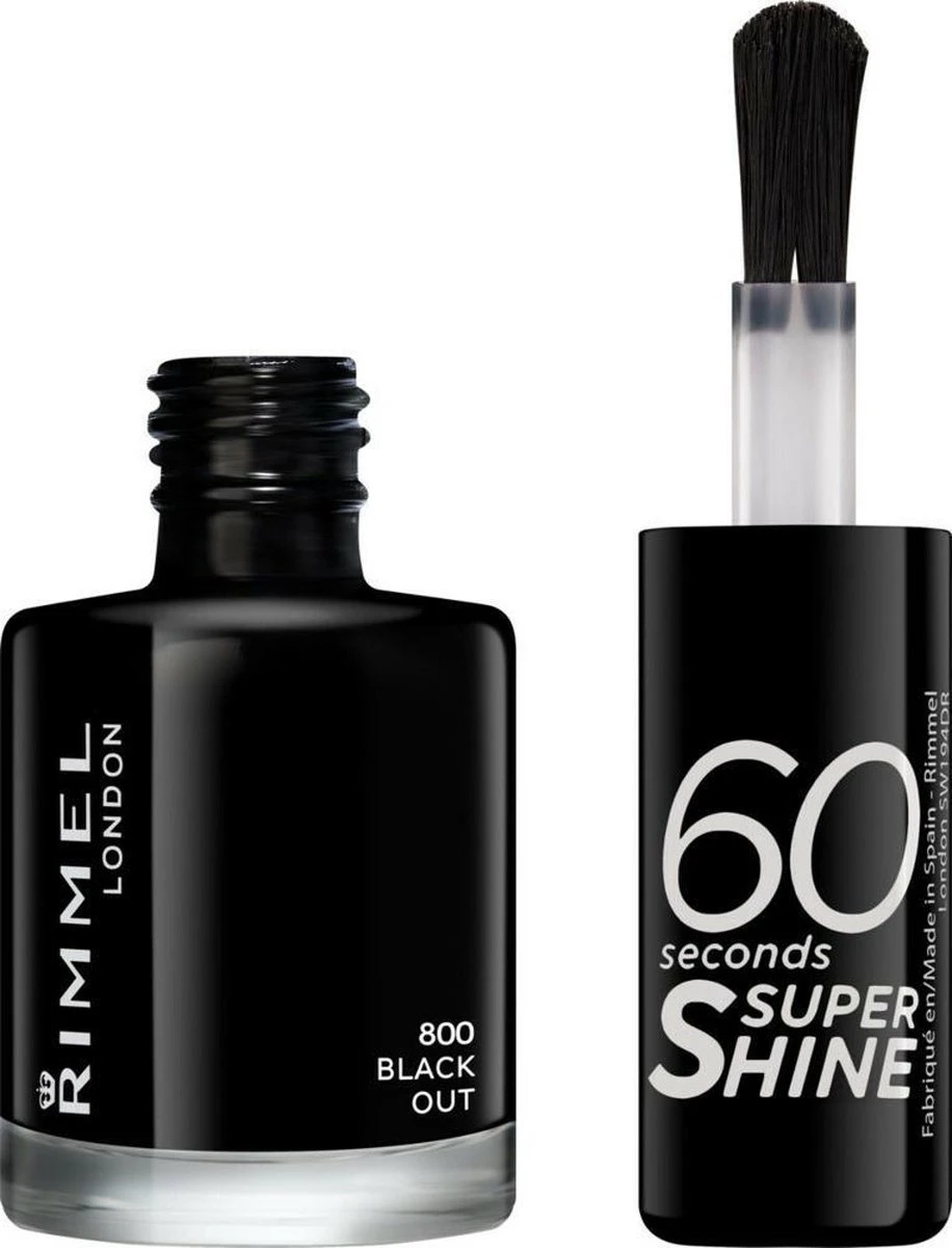 Rimmel London 60 Seconds SuperShine Nagellak - 900 Rita's Black - Afbeelding 2
